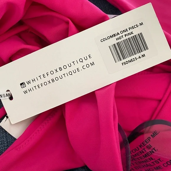 New $89 White Fox Columbia Hot Pink Bodycon One Piece MEDIUM - Picture 6 of 16